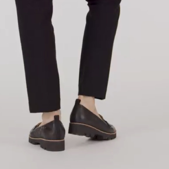 Vionic Black Leather Chain-Trim Loafers - Picture 10 of 16